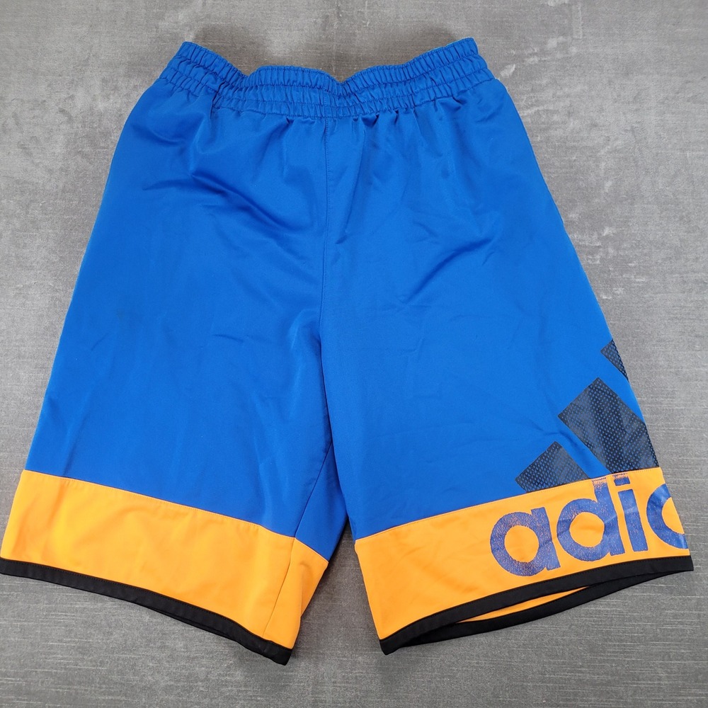 Adidas Basketball Shorts Mens Large Blue Orange Colorblock Big Logo Athletic L